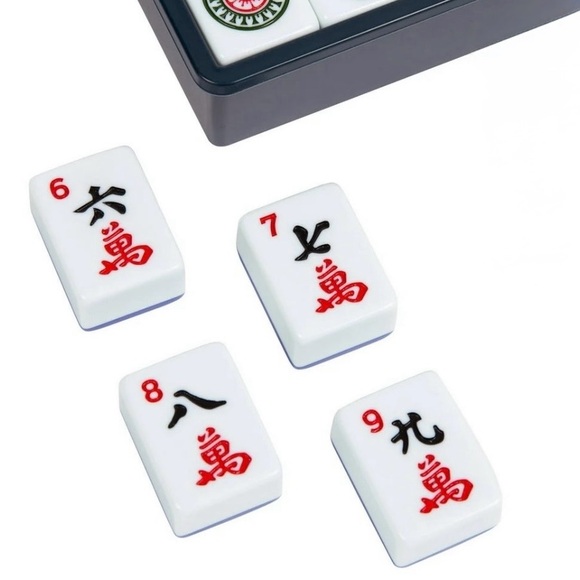 Mahjong Tile Gane Set Complete w/ Bag Racks Dice Open Box Clean Set - Picture 14 of 14